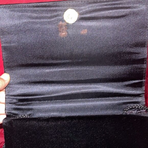 Vintage La Regale Velvet Ruffled Clutch/Shoulder Bag - Picture 10 of 12